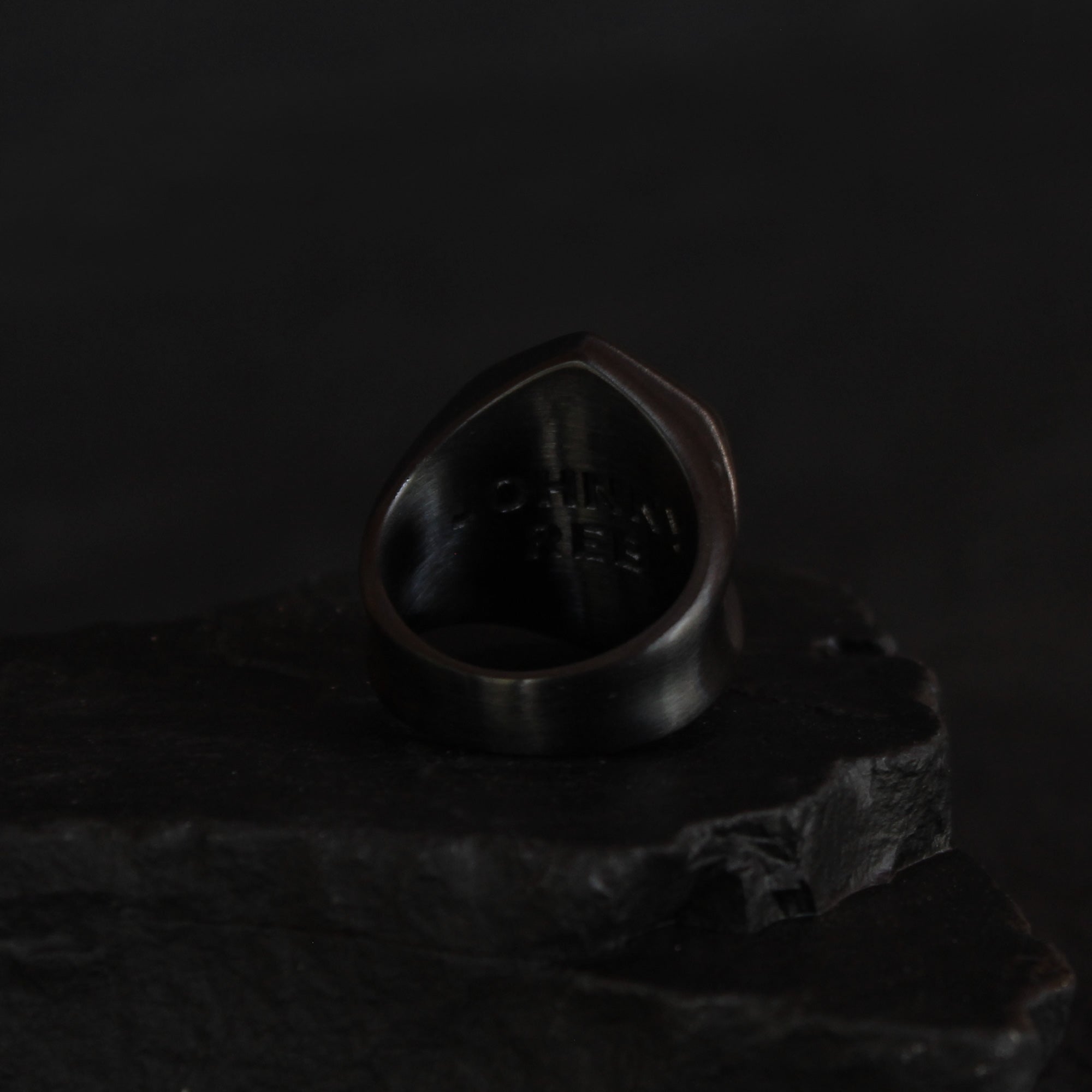 Johnny Reb Skull Shield Ring - Black