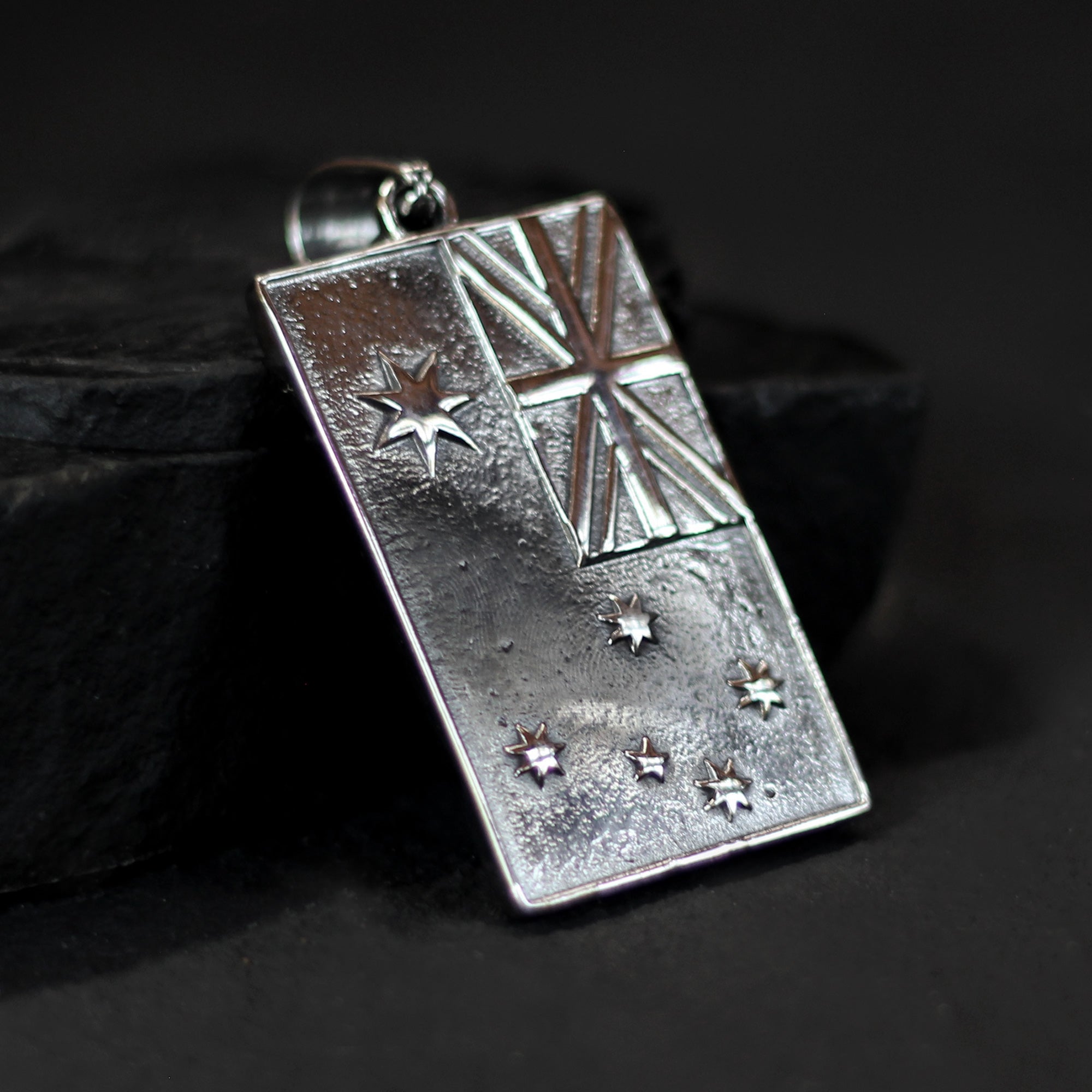 Aussie Flag Pendant - Silver