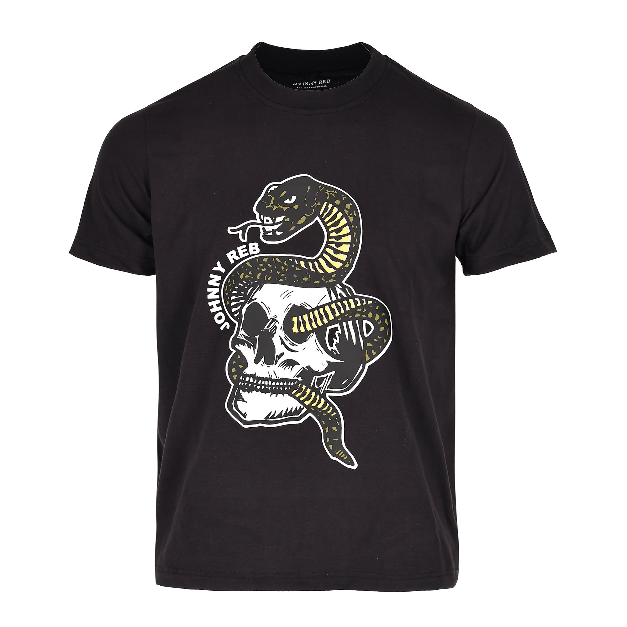 Johnny Reb Snake & Skull T-Shirt - Olive (100% off)