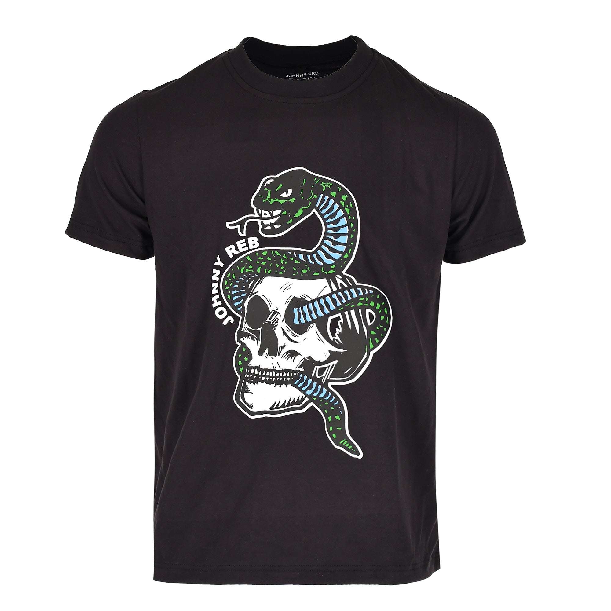 ‍Johnny Reb Snake & Skull T-Shirt - Blue (100% off)