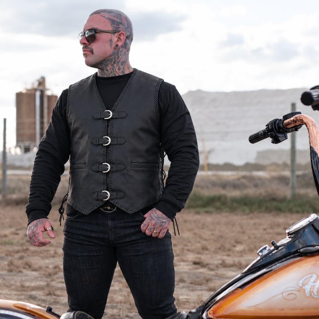 Johnny Reb Snowy Leather Vest