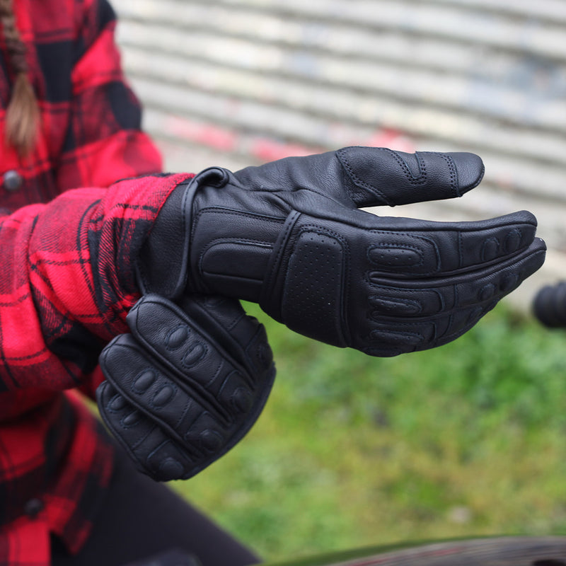 Olga Perforated Padded Leather Gloves